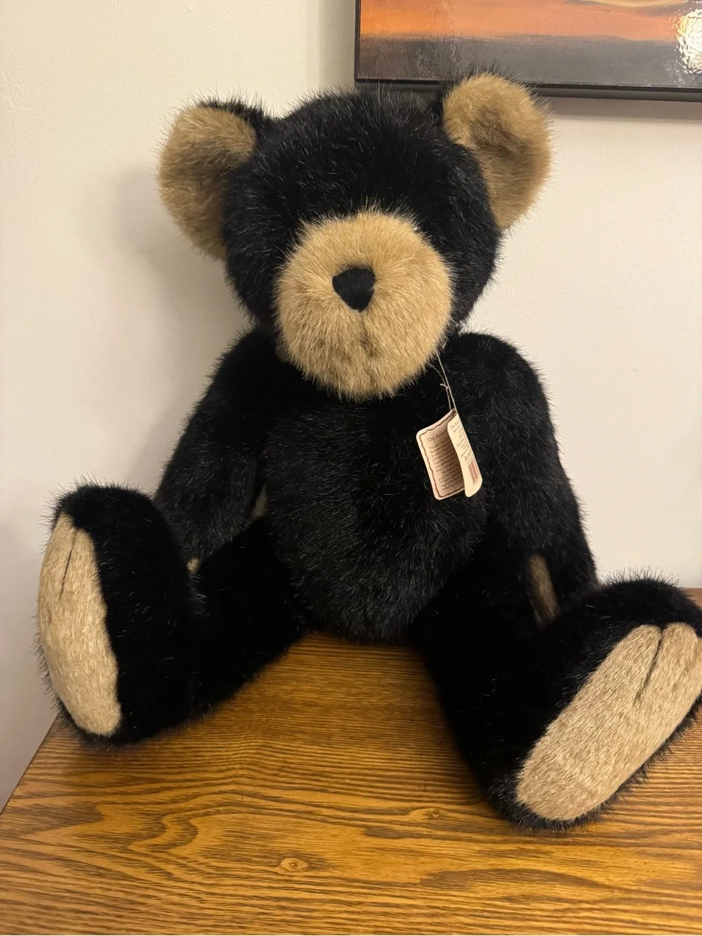 Vintage Boyds Bears Burlington P Beanster Black Plush Bear 16